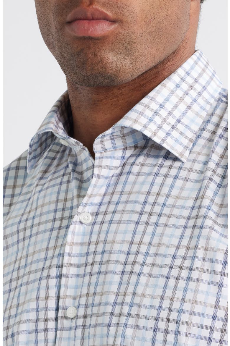 Crown Light Plaid Button-Up Shirt, Alternate, color, BLUE HAZE