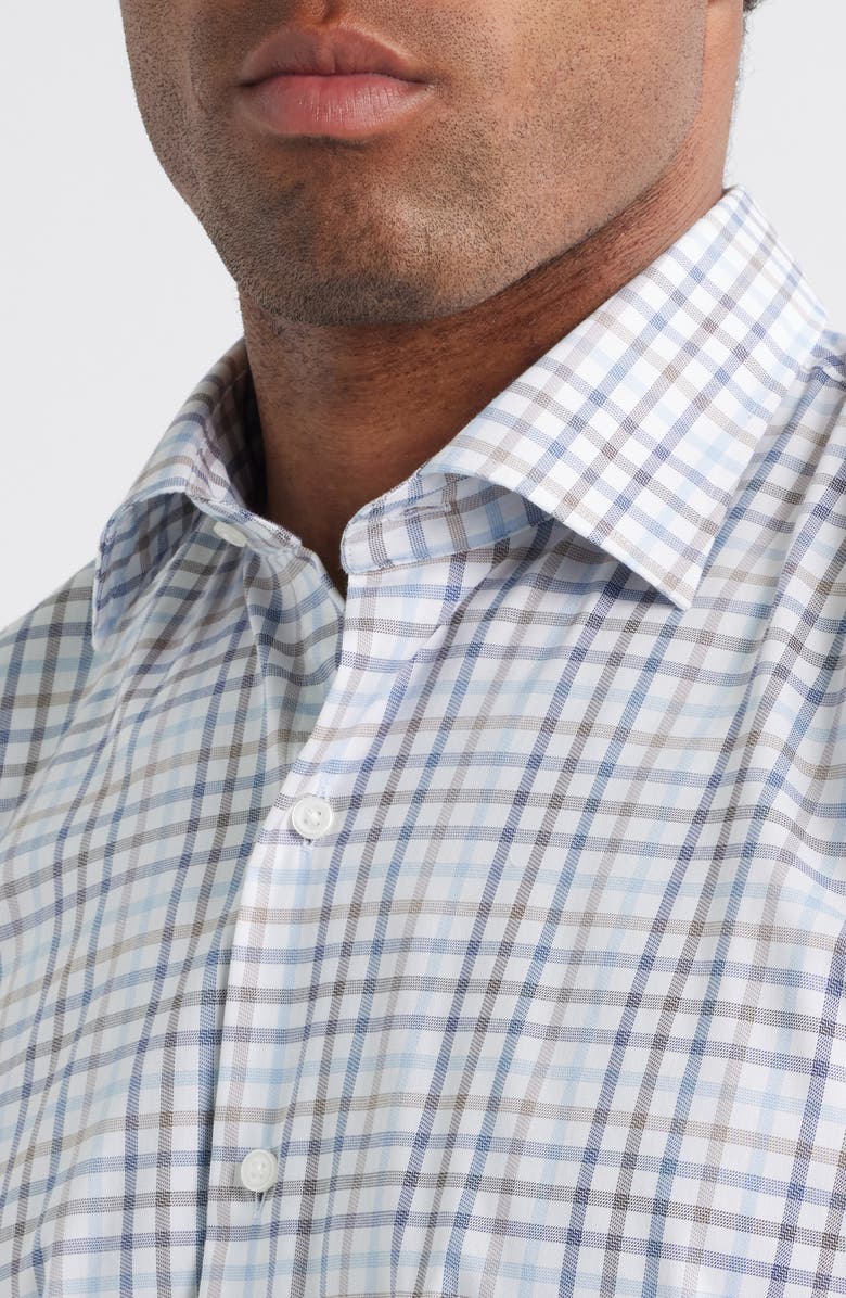 Peter Millar Crown Light Plaid Button-Up Shirt, Alternate, color, Blue Haze