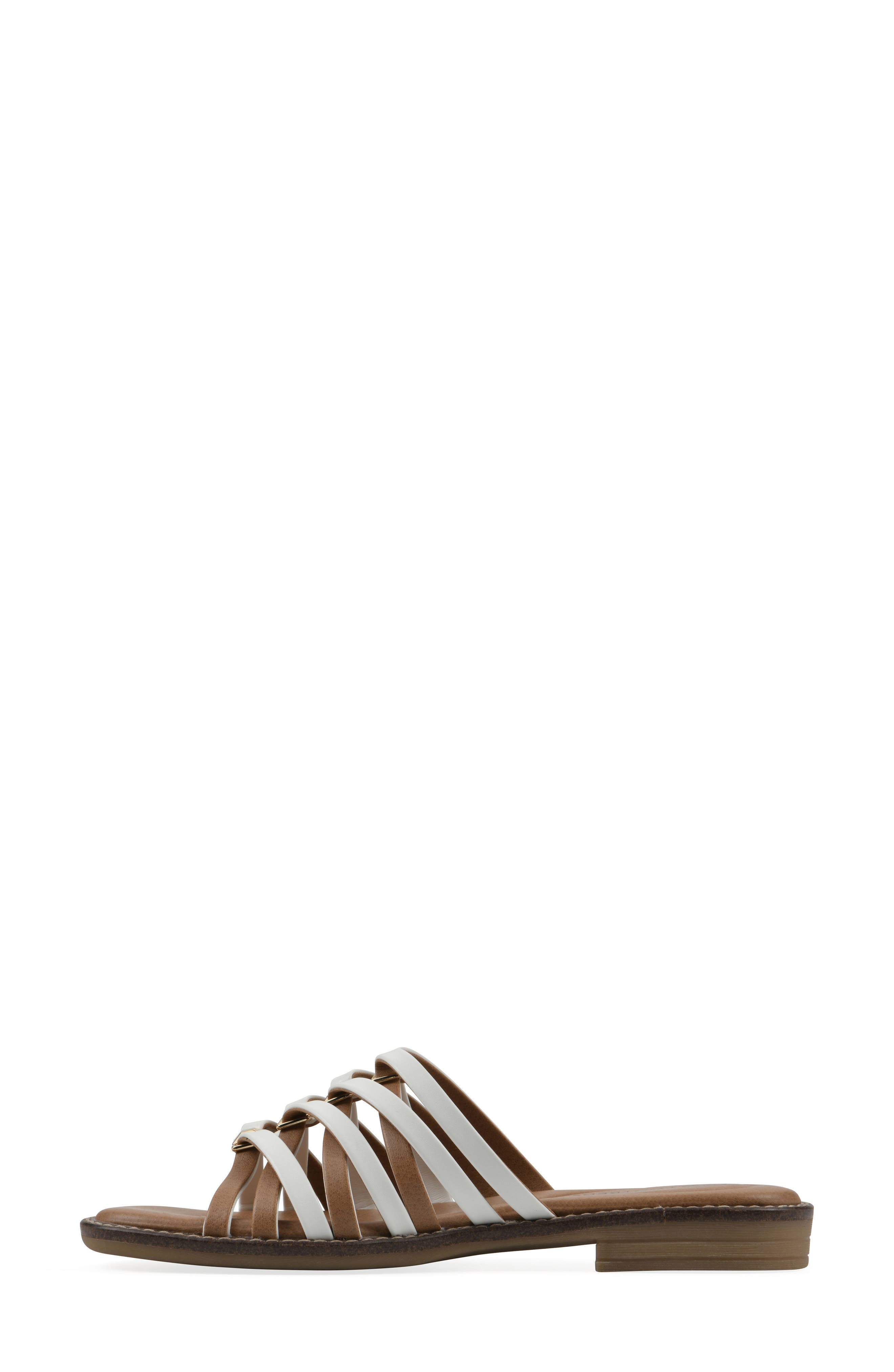 Mazy Slide Sandal, Alternate, color, WHITE SMOOTH