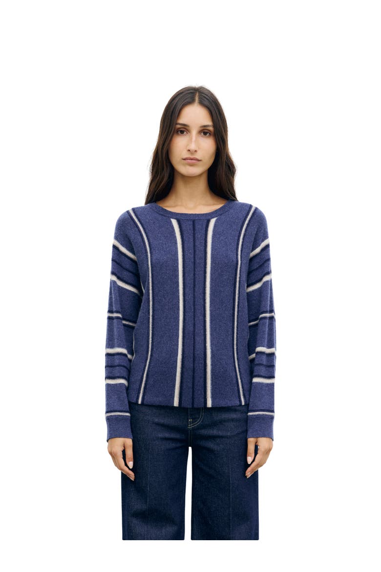 Ricki 100% Cashmere Striped Sweater, Main, color, Jeans