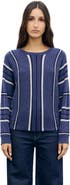 GERARD DAREL Ricki 100% Cashmere Striped Sweater