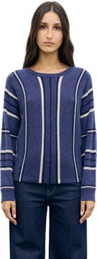 GERARD DAREL Ricki 100% Cashmere Striped Sweater