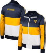 THE WILD COLLECTIVE Women's The Wild Collective Gold West Virginia Mountaineers Color-Block Puffer Full-Zip Jacket