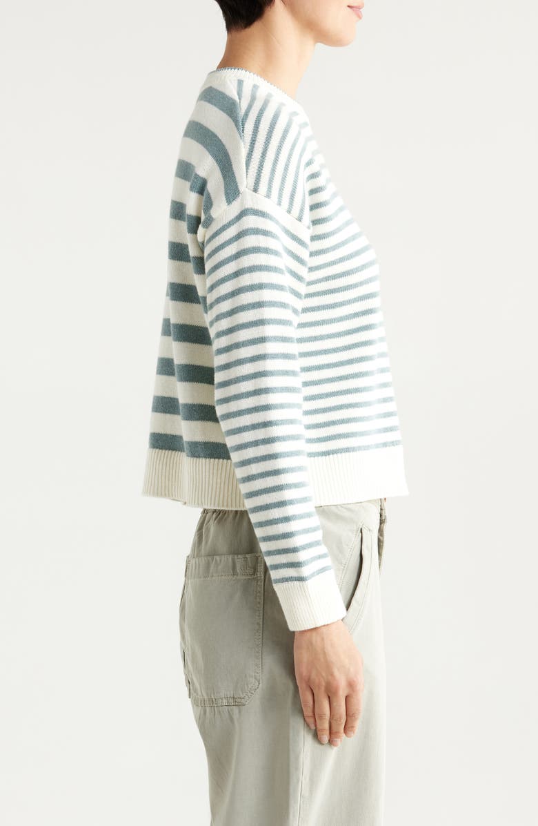 Marine Layer Suki Stripe Cotton Crewneck Sweater, Alternate, color, 
