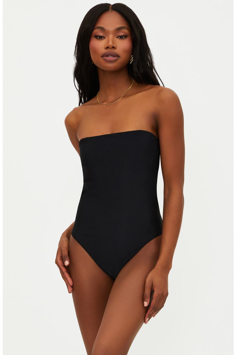 Stassia One-Piece Swimsuit, Alternate, color, BLACK