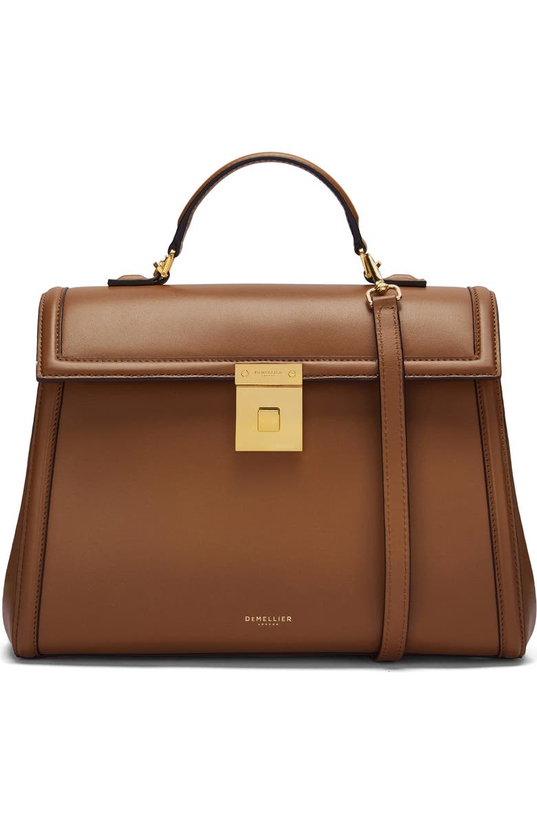 DeMellier Medium Paris Leather Top Handle Bag, Main, color, Tan W/ Be F02