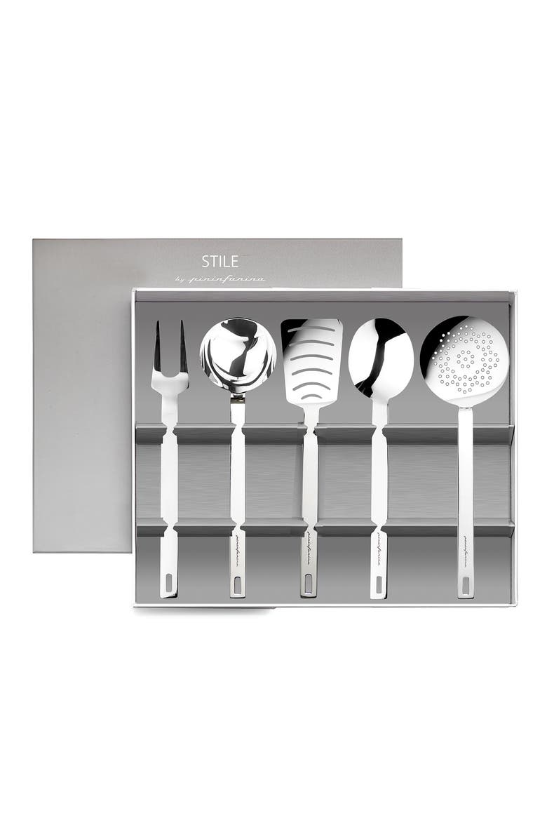 Mepra Stile Kitchen Tools with Box - 5 Pieces, Main, color, Silver