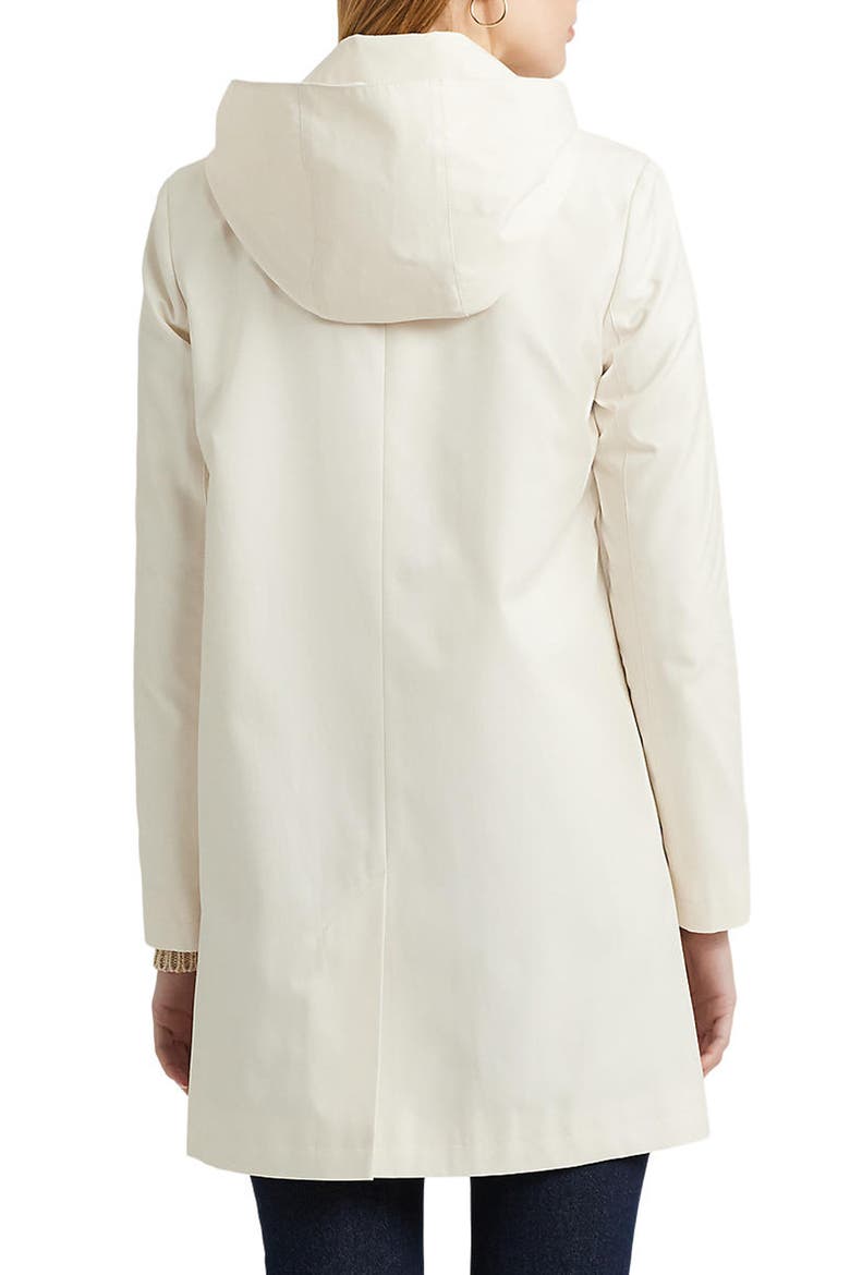 Balmacaan Hooded Raincoat, Alternate, color, CREAM