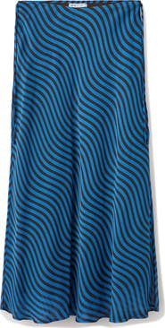 MANGO TEEN Wave Print Midi Skirt