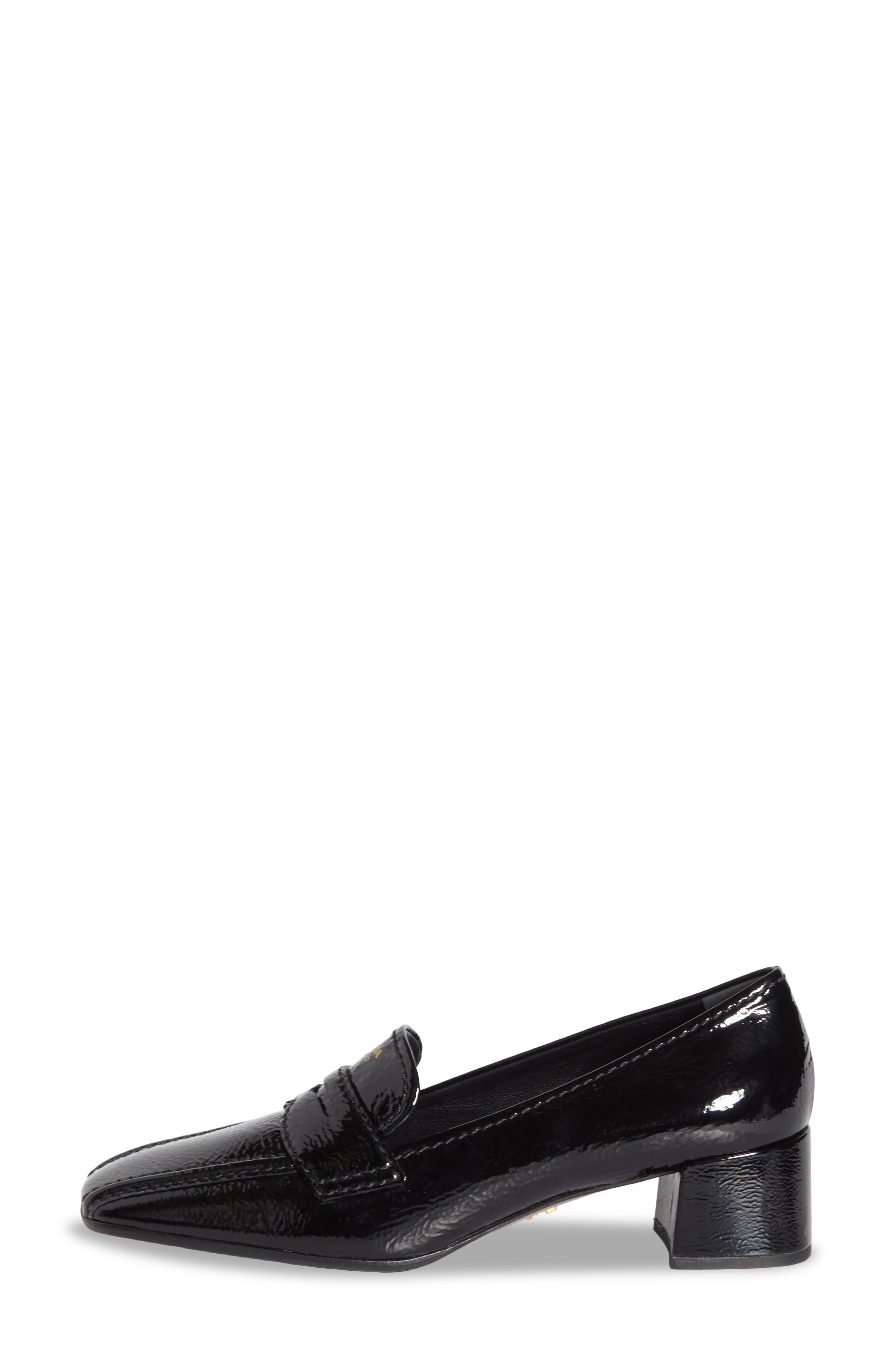 Heeled Leather Loafer, Alternate, color, NERO