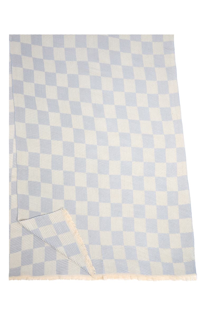 SAACHI Crinkled Checkered Scarf, Alternate, color, Pastel Bue