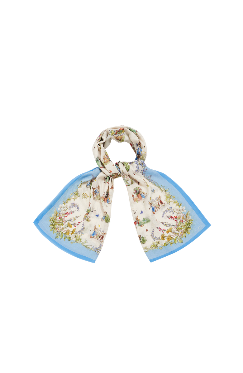 Fable England x Peter Rabbit Cream Rectangle Scarf, Alternate, color, Cream