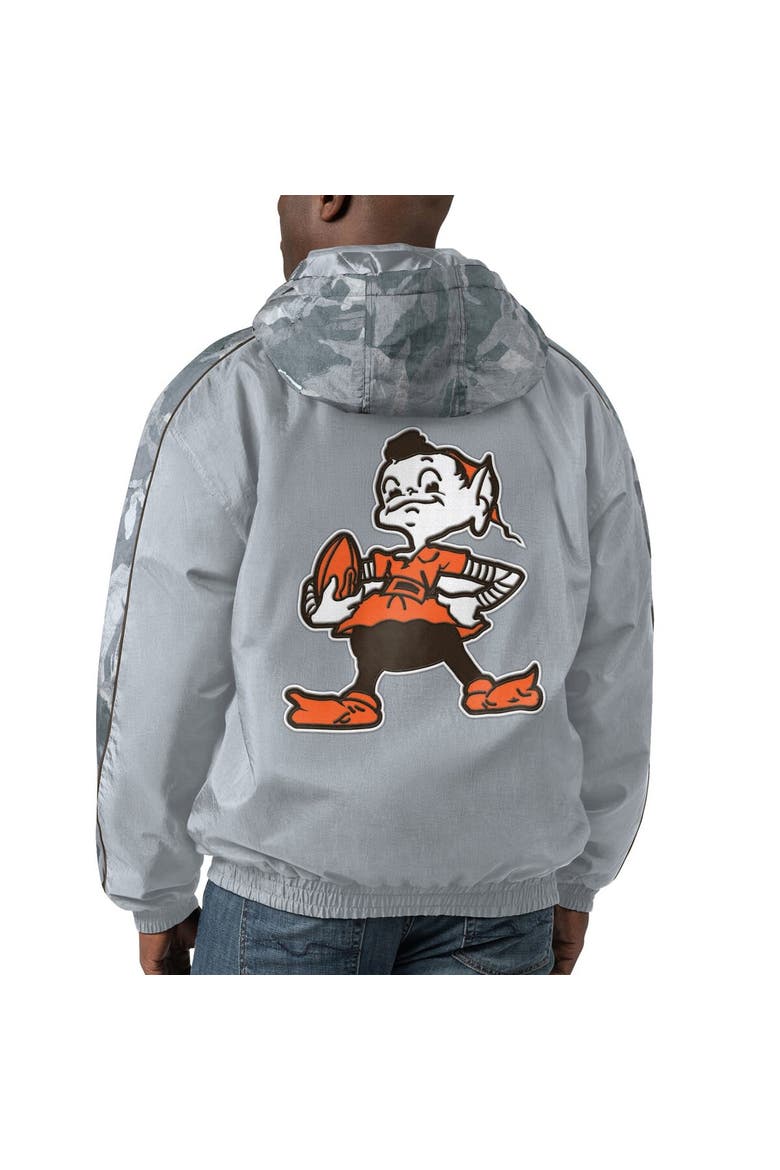 Men's Starter Gray Cleveland Browns Thursday Night Gridiron Throwback Full-Zip Jacket, Alternate, color, Gray