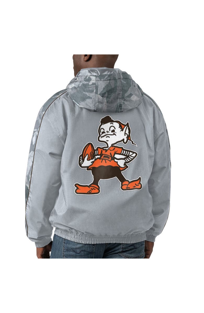 STARTER Men's Starter Gray Cleveland Browns Thursday Night Gridiron Throwback Full-Zip Jacket, Alternate, color, Gray
