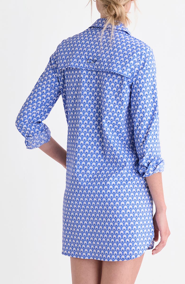 vineyard vines Harbor Long Sleeve Cover-Up Shirtdress, Alternate, color, Block