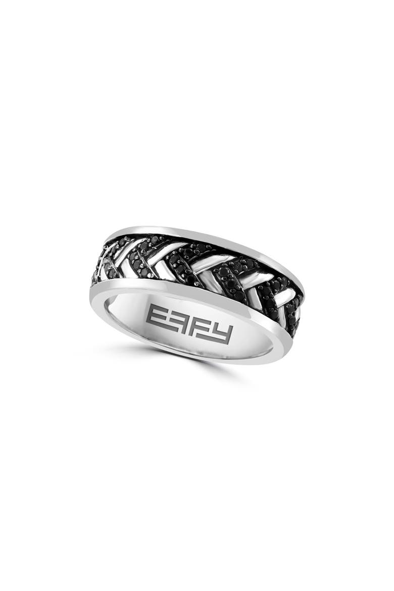 Sterling Silver Black Spinel Band Ring, Main, color, BLACK