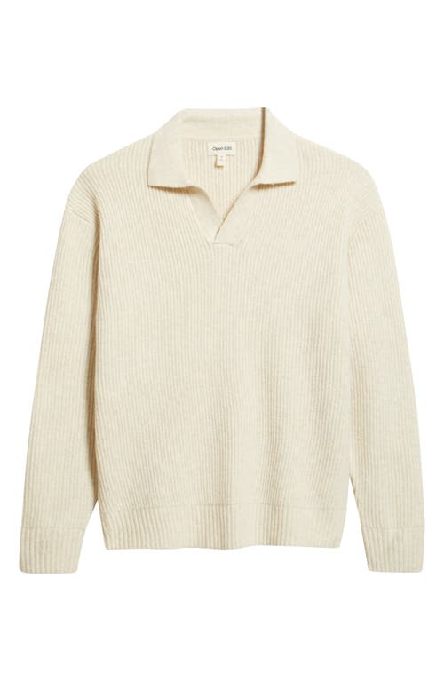 Open Edit Johnny Collar Polo Sweater In Brown