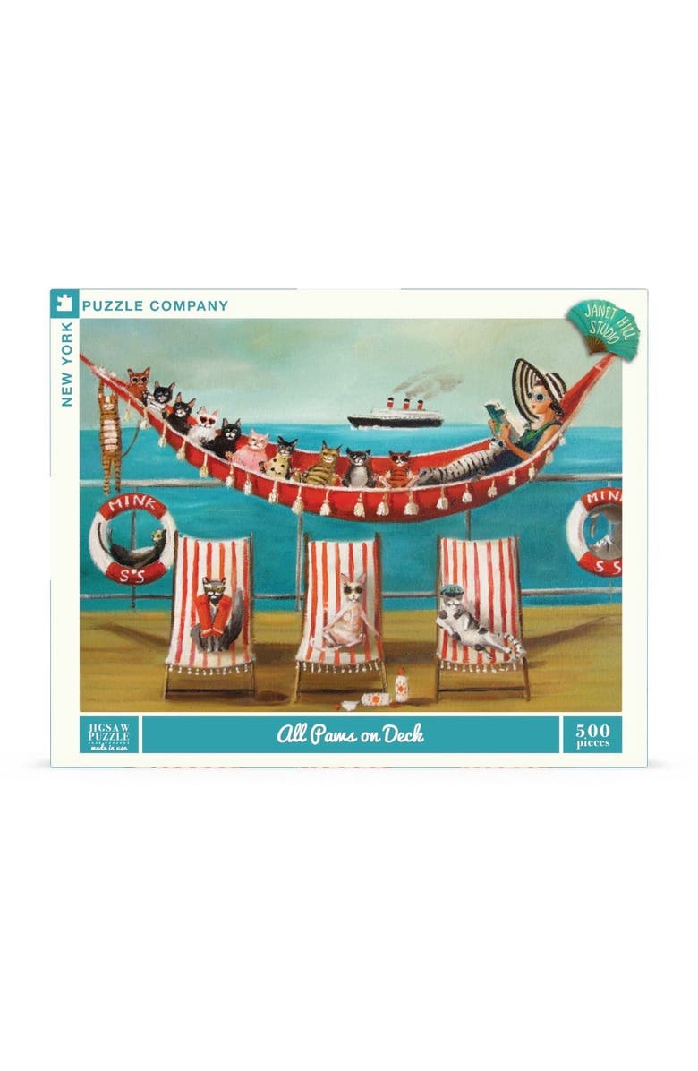 NEW YORK PUZZLE COMPANY All Paws on Deck 500 Piece Puzzle, Main, color, NO COLOR