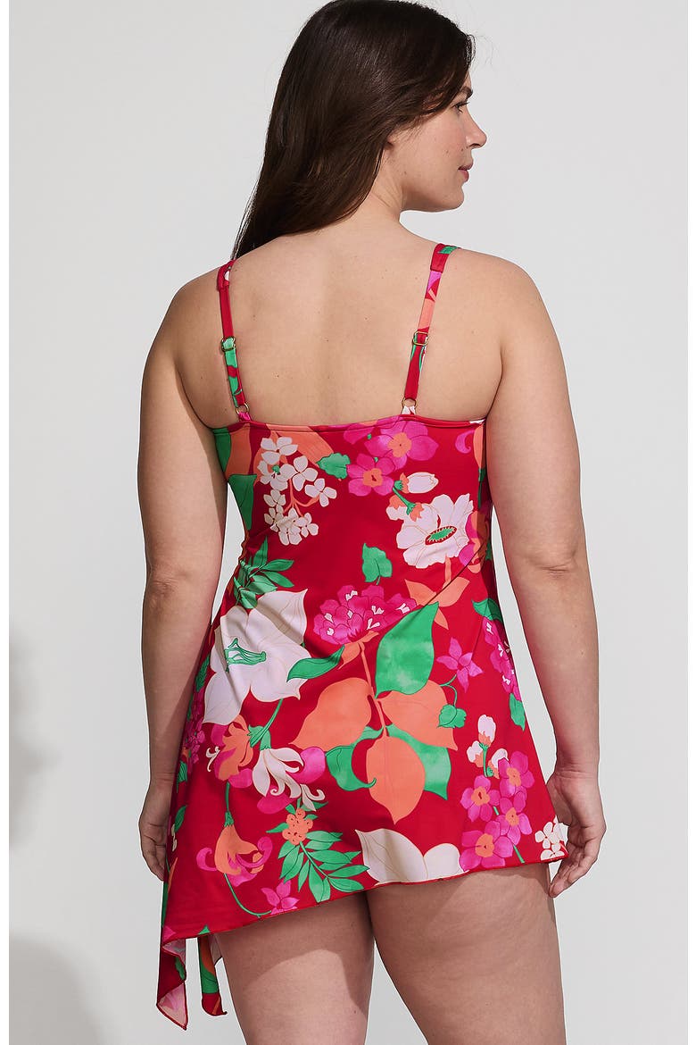 Slender Suit Fauxkini One Piece Swimsuit, Alternate, color, Coral Rose Lilies