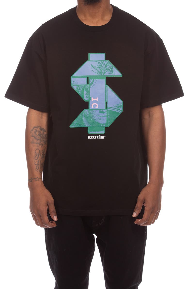 ICECREAM Origami Cotton Graphic T-Shirt, Main, color, Black