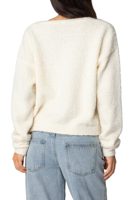 Shop Edikted Jade Crop Cardigan In Cream