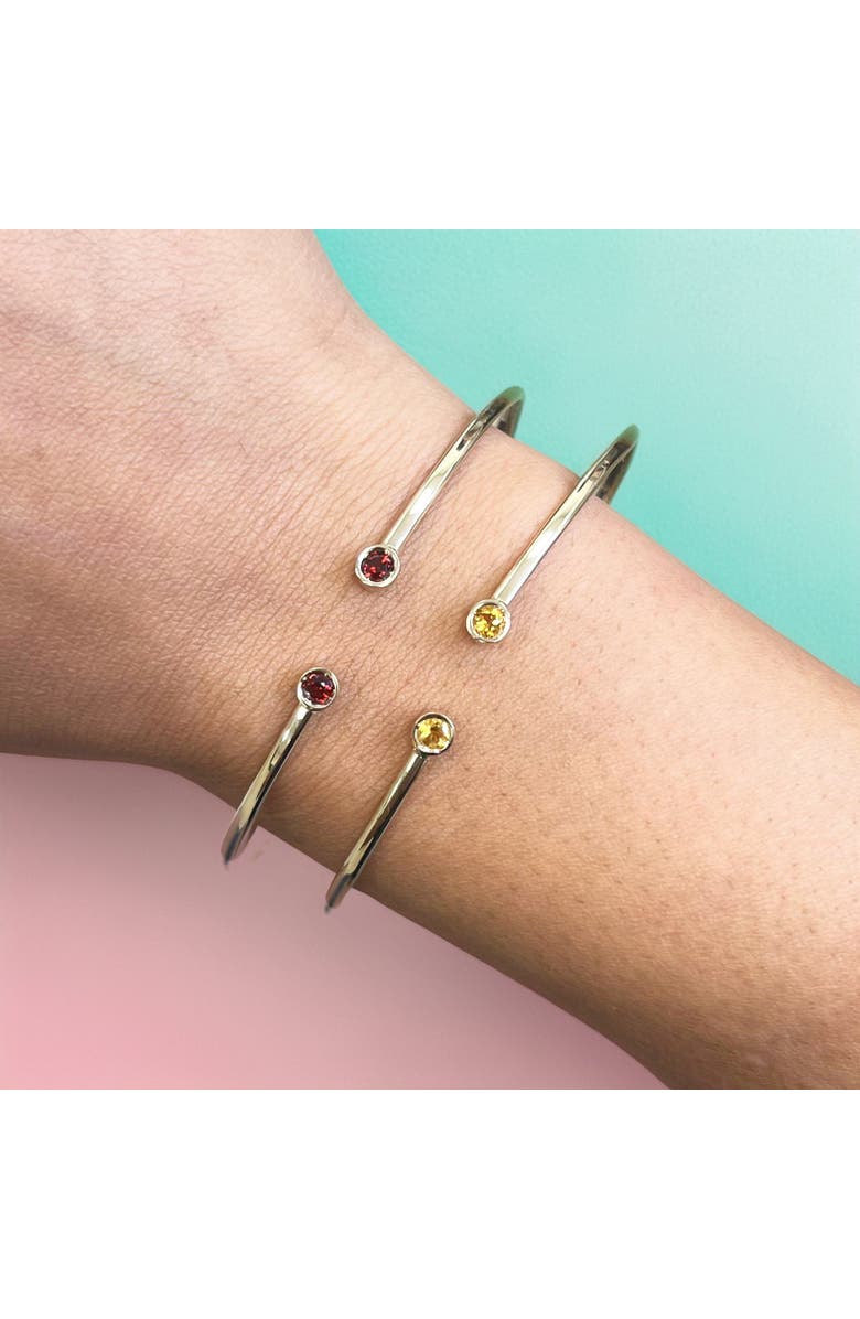 The Lovery Fine Jewelry Garnet Open Cuff Bangle, Alternate, color, Garnet