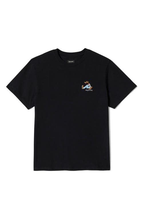 Brixton Stride Cotton Graphic T-shirt In Black