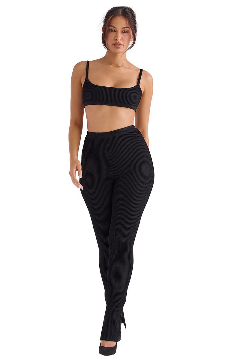 HOUSE OF CB Mitzi Rib Leggings, Alternate, color, Black