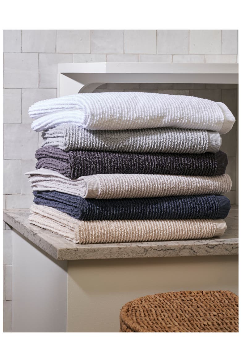 Aman Rib Cotton Washcloth, Alternate, color, ANTHRACITE