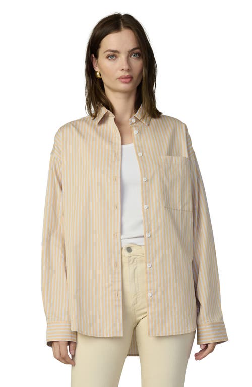 Joe's The Boyfriend Stripe Oversize Button-up Shirt In Almond/blue/white