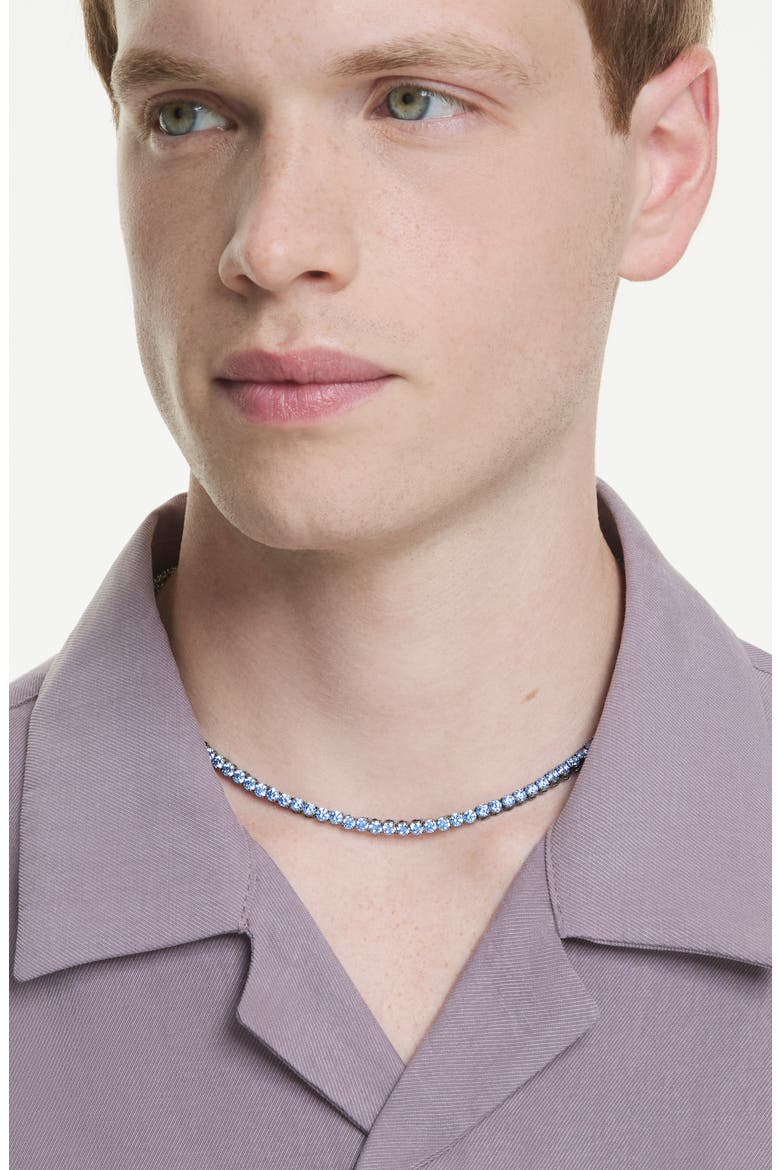 Matrix Tennis Necklace, Alternate, color, BLUE