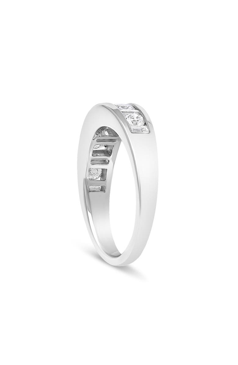 Haus of Brilliance 14K White Gold Alternating 1.0 Cttw Round and Baguette Diamond Channel Band Ring, Alternate, color, White Gold