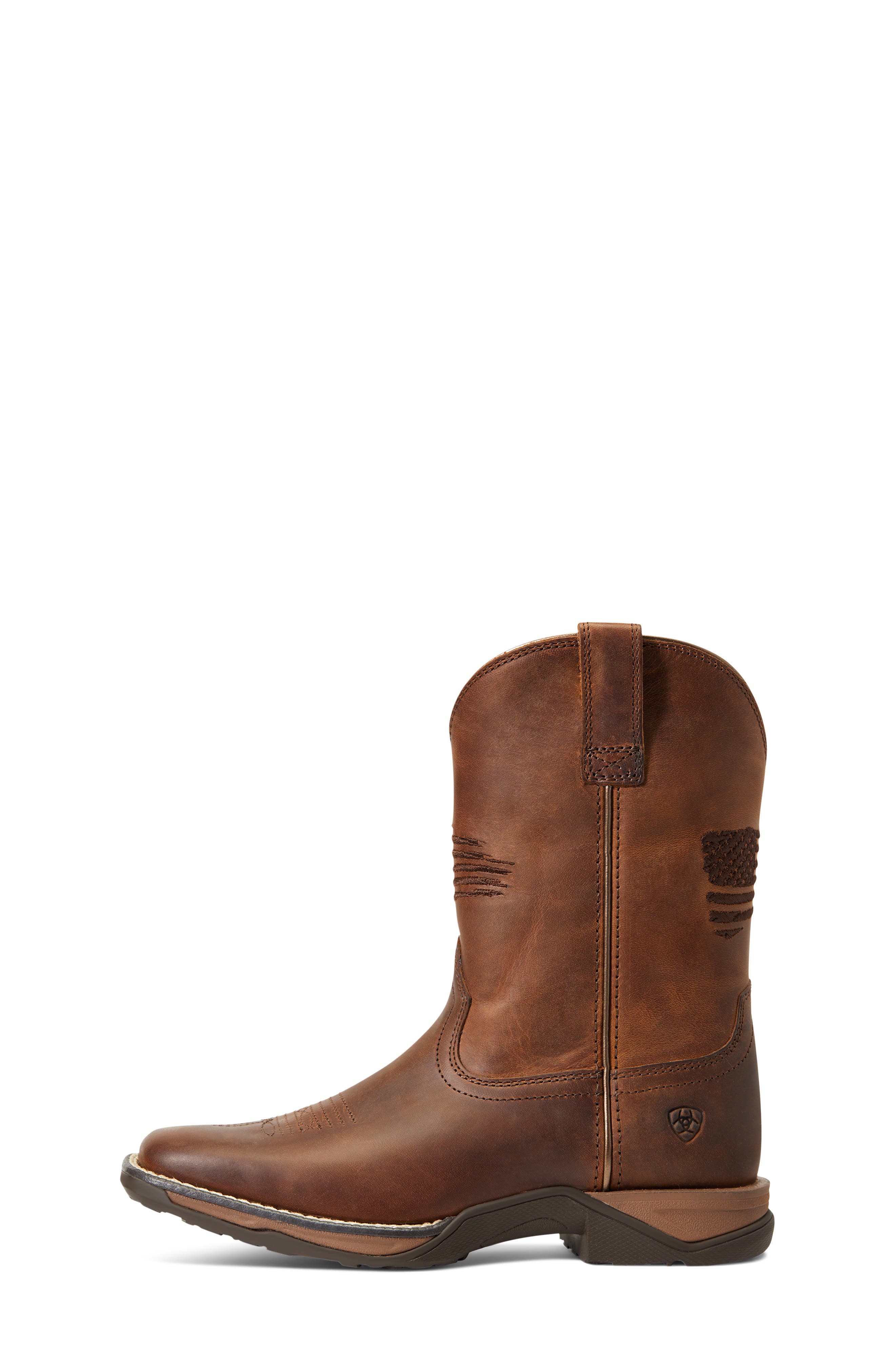 Ariat Kids' Anthem Patriot Western Boot, Alternate, color, Distressed Brown