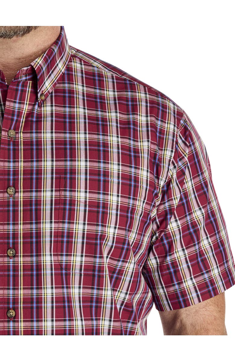 Harbor Bay by DXL Big & Tall Easy-Care Large Plaid Sport Shirt, Alternate, color, Red Multi