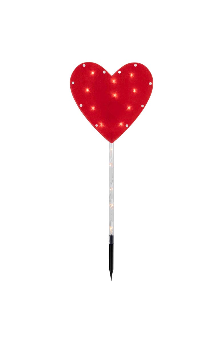 Northlight Lighted Heart Valentine's Day Outdoor Pathway Markers - 28.75" - Set of 4, Alternate, color, Red