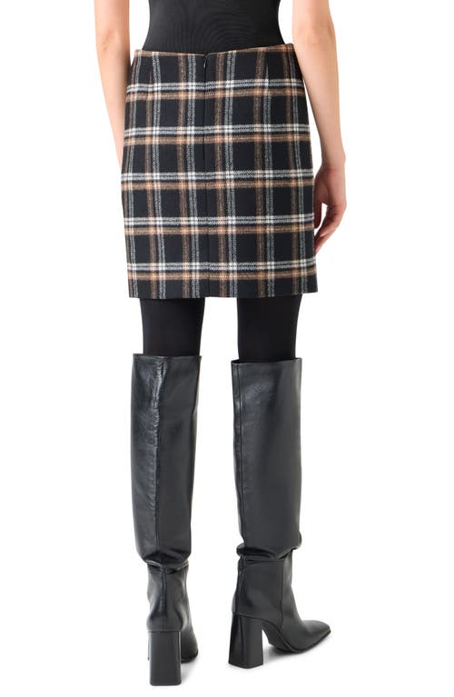 Akris Punto Plaid Wool Tricotine Tweed Mini Skirt In Multi