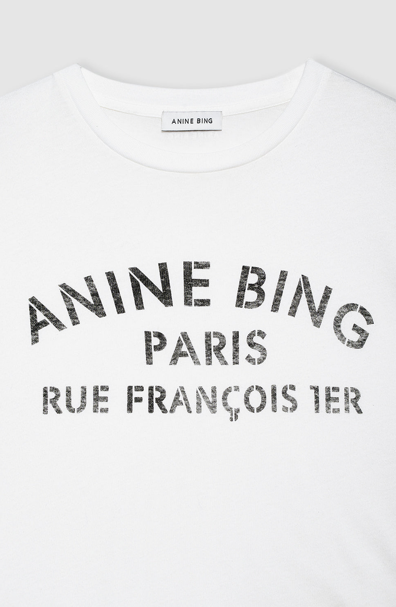 ANINE BING Cohen Tee T-Shirt, Alternate, color, Ivory
