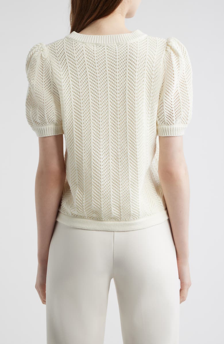 Elie Tahari The Billie Bow Cardigan, Alternate, color, Sky White