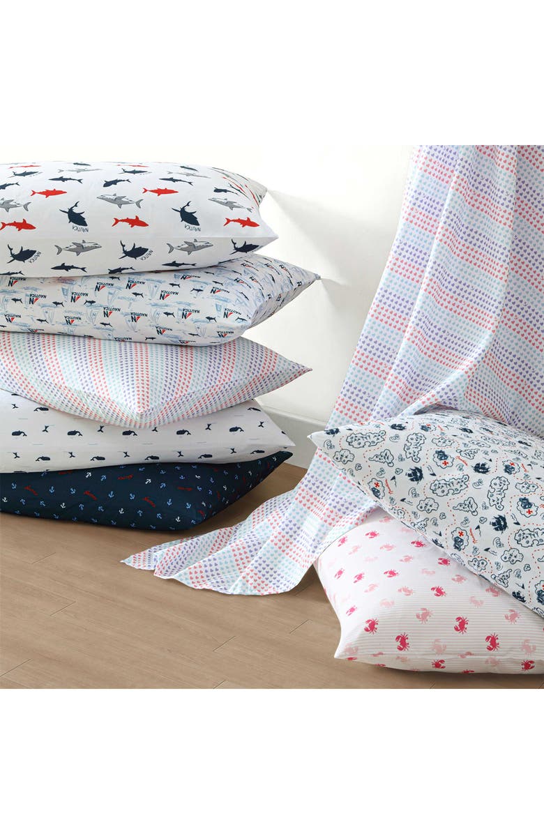 Nautica Axton Crab Print Microfiber Sheet Set, Alternate, color, Pink