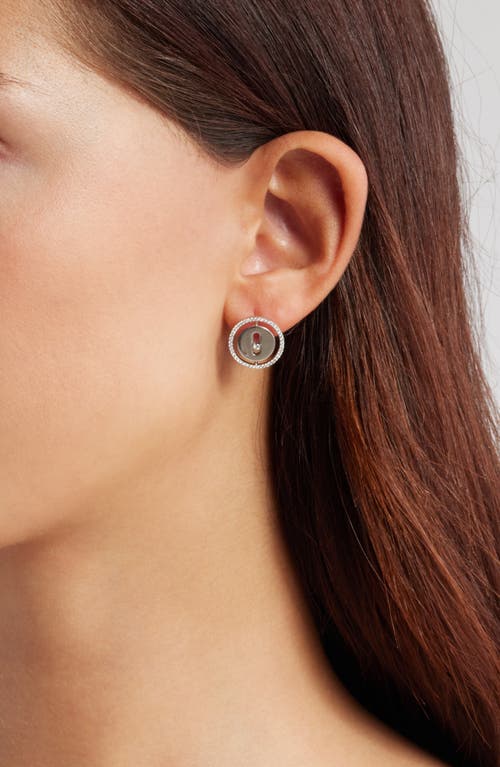 Messika Lucky Move Diamond Pavé Button Earrings In White Gold