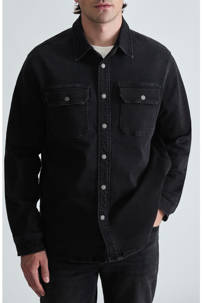Asher Denim Button-Up Shirt, Main, color, SMOKE EXPLORER