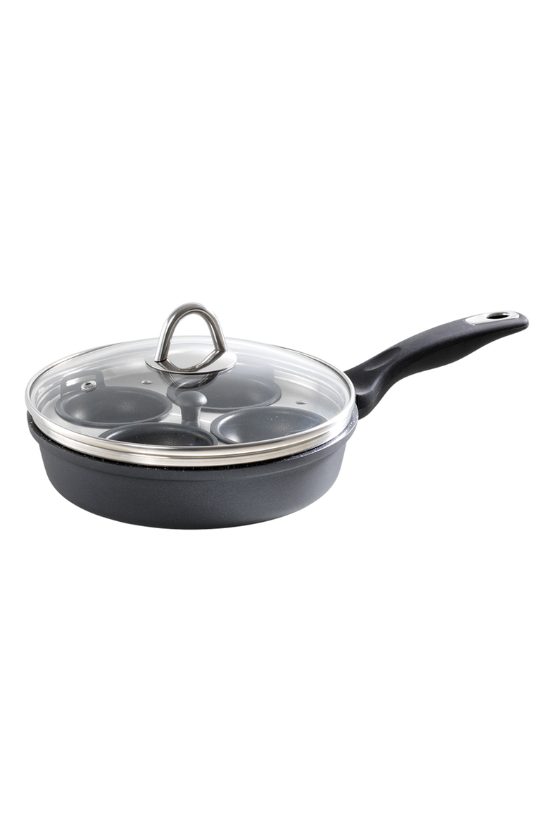 GRANITE 4-Egg Poacher with Lid 1.4qt, Alternate, color, BLACK