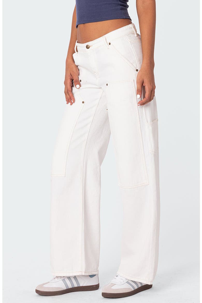 Ayla Low Rise Carpenter Jeans, Alternate, color, WHITE