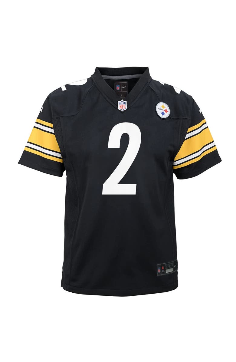 Nike Youth Nike Justin Fields Black Pittsburgh Steelers Team Game Jersey, Alternate, color, 