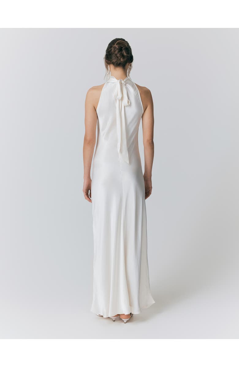 Ghost London Amaia Halter Neck Satin Maxi Dress, Alternate, color, Ivory