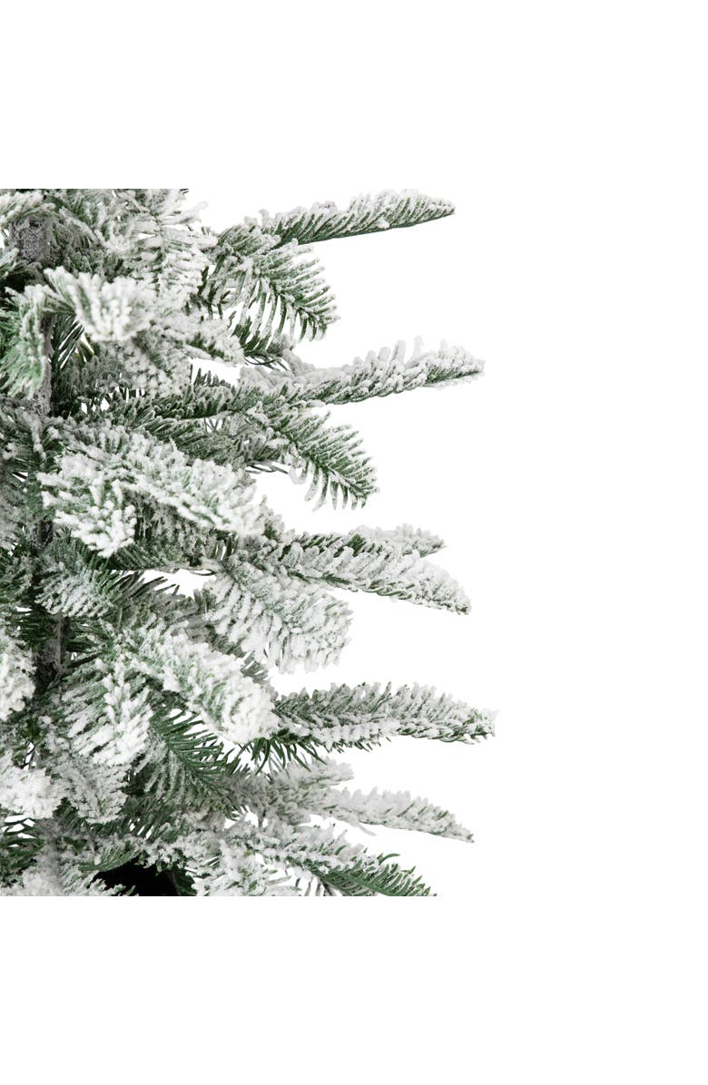 Northlight Flocked Pine Potted Artificial Christmas Tree - 28" - Unlit, Alternate, color, Green