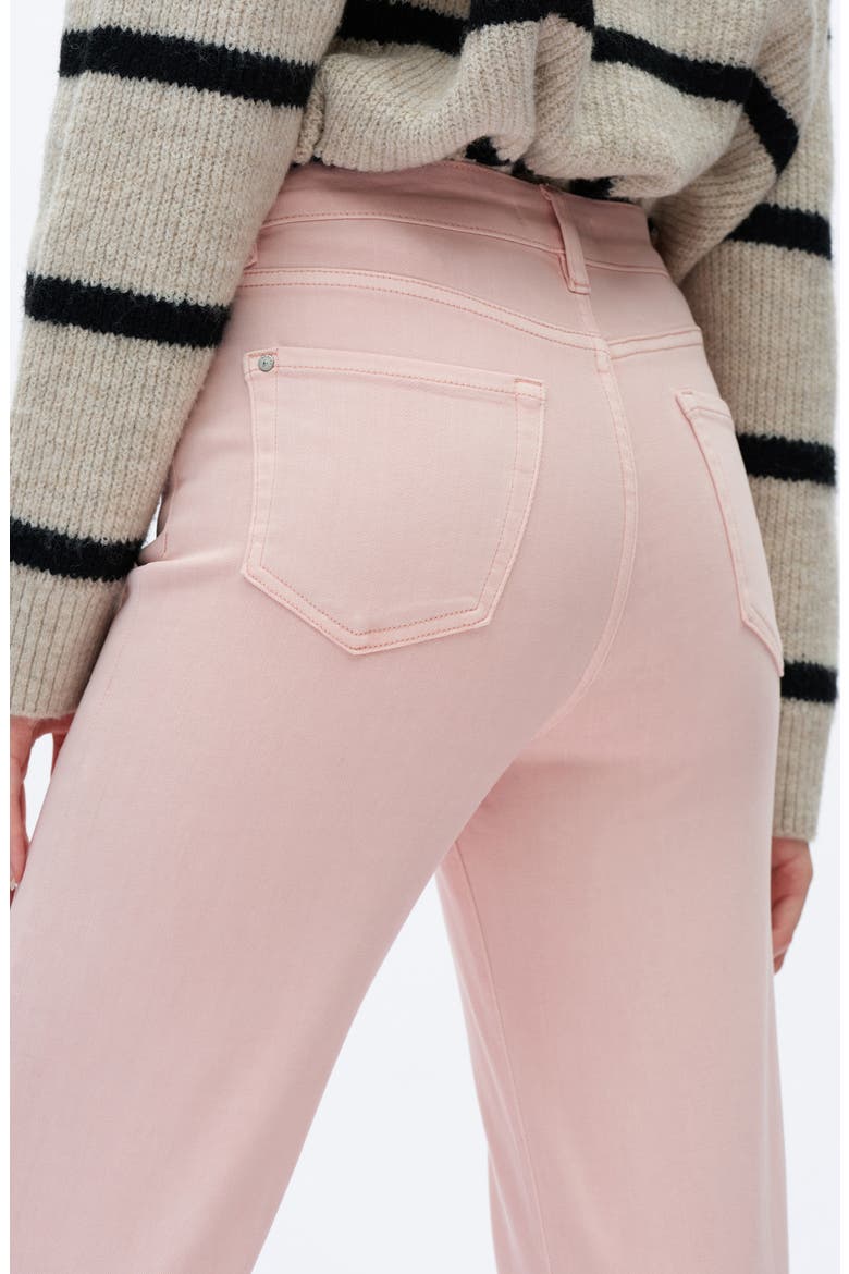 Raw Hem High Waist Crop Relaxed Straight Leg Jeans, Alternate, color, PINK