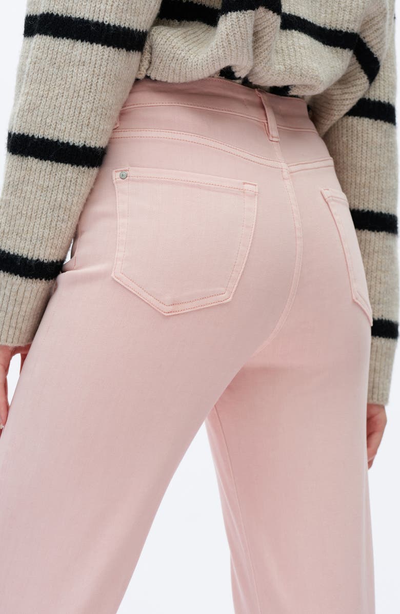 Bayeas Raw Hem High Waist Crop Relaxed Straight Leg Jeans, Alternate, color, Pink