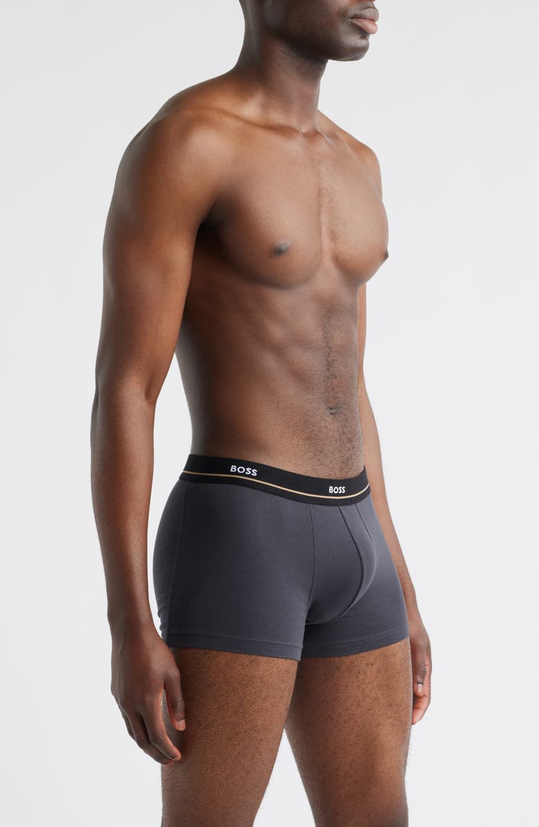 BOSS 5-Pack Essential Stretch Cotton Trunks, Alternate, color, Grey/ Black/ Blue/ Green Asst.