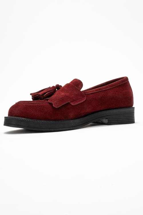 Forever & Always Shoes Milly Leather Tassel Loafer In Burgundy